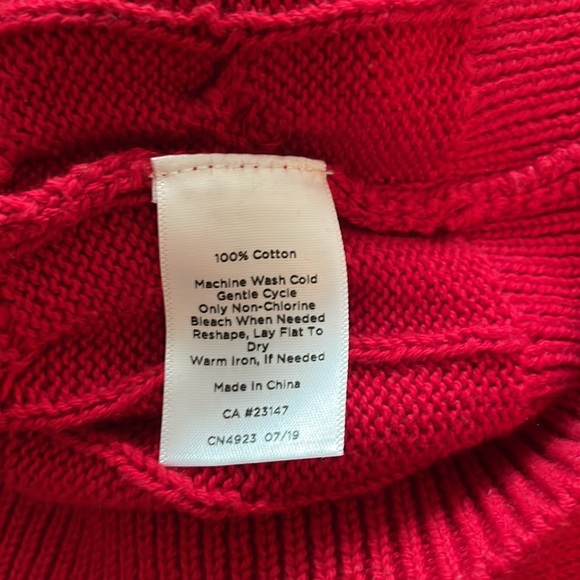 Candy Apple Red Talbots Cotton Sweater,Size S - Picture 3 of 8